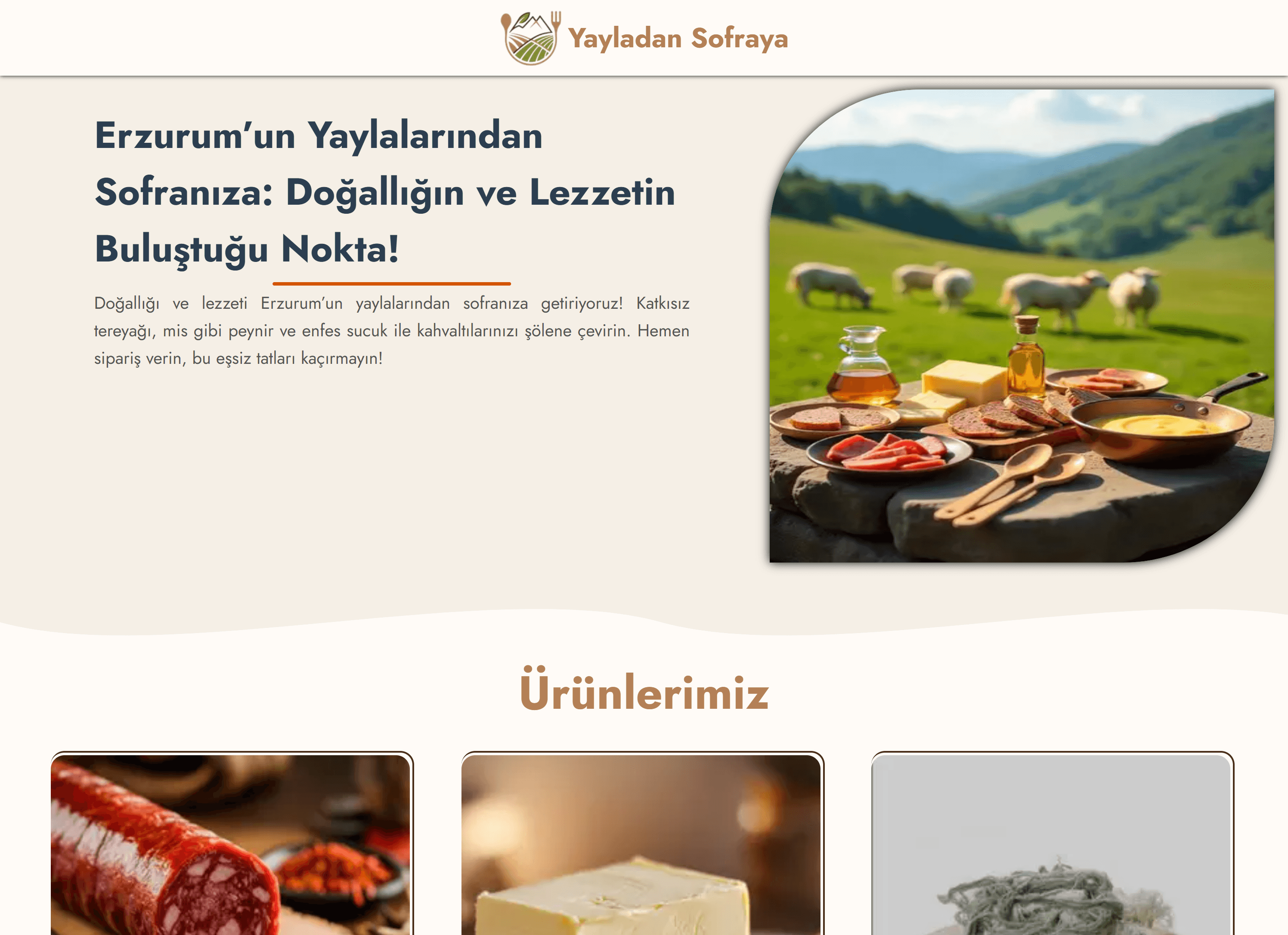 Yayladan Sofraya proje ekran görüntüsü